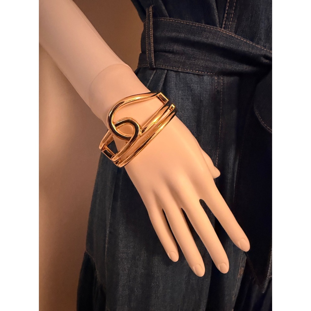 Dillard's Women's Gold Tone Sculptural Hinge Cuff Bracelet Statement Jewelry